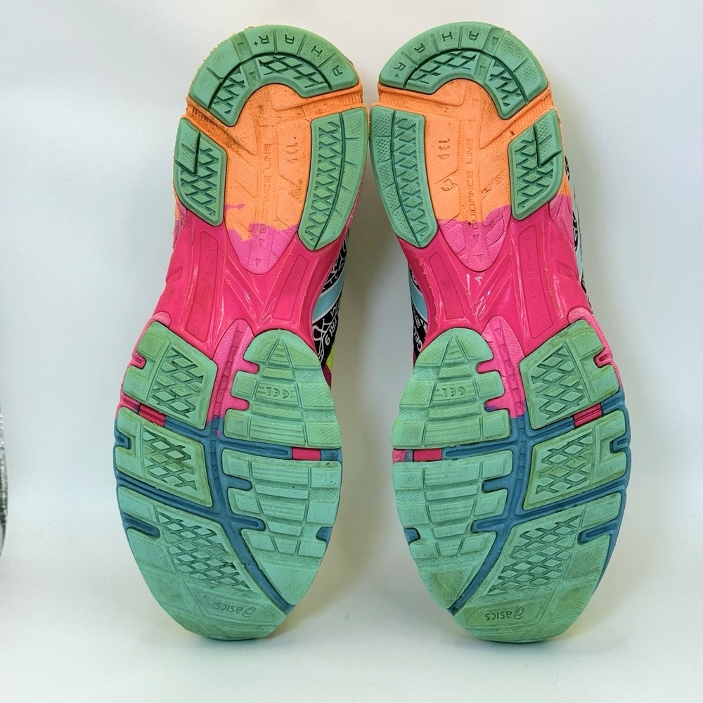 ASICS Gel Noosa Tri 7.5 Womens Neon Running Shoes Multicolor Triathlon Sneakers - Picture 5 of 9
